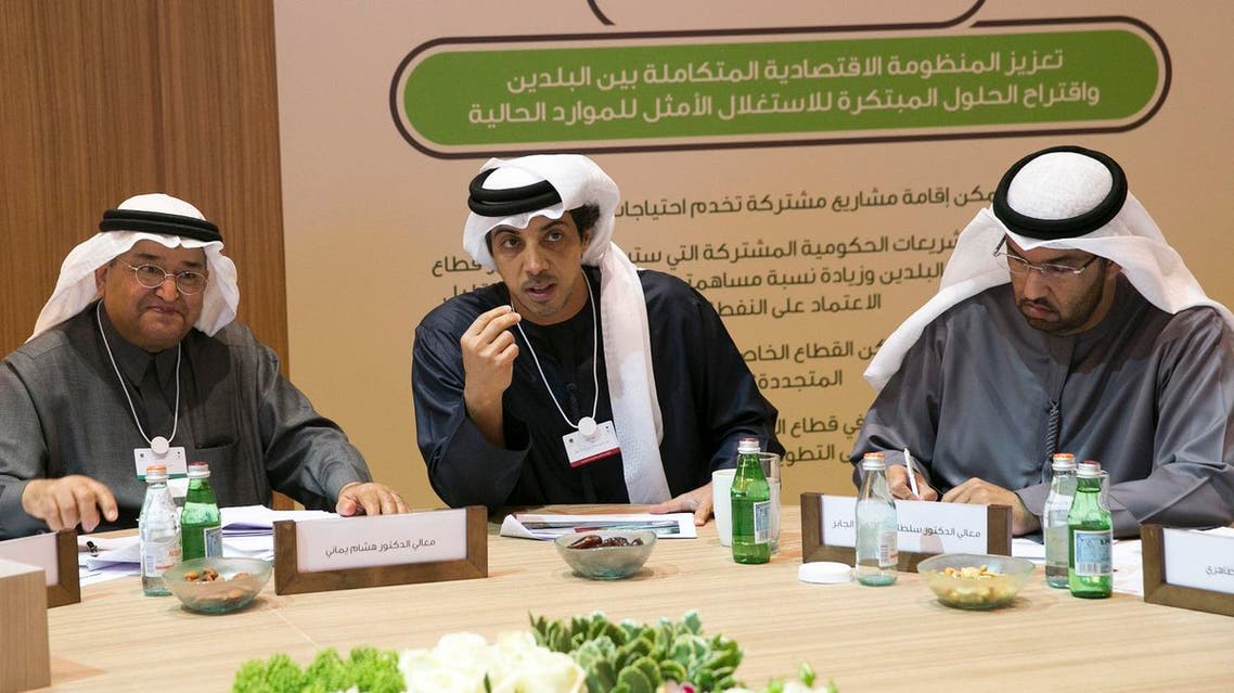 UAE’s Deputy Prime Minister and Minister of Presidential Affairs Sheikh Mansour bin Zayed Al Nahyan chairs a session. (WAM)