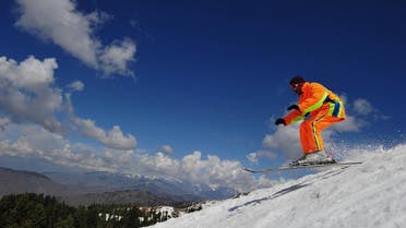 A local man skiing on a mountain during a four-day skiing competition at the Malam Jabba resort, 300 km northwest of Islamabad in the Swat Valley on March 20, 2011. (File photo: AFP)