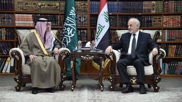 Al-Jubeir held talks in Baghdad with Iraq's leadership, the first such visit by a chief diplomat from the kingdom since 2003. (AFP/HO/IRAQI FOREIGN MINISTRY PRESS OFFICE)