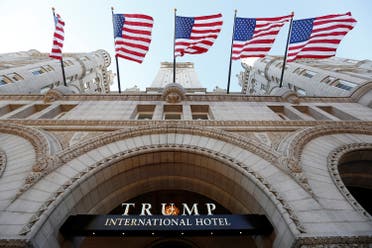 Flags fly above the entrance to Trump International Hotel in Washington, DC. (File photo: Reuters)