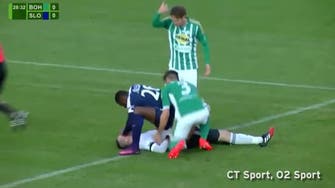 WATCH: Striker turns lifesaver as unconscious goalie chokes on own tongue