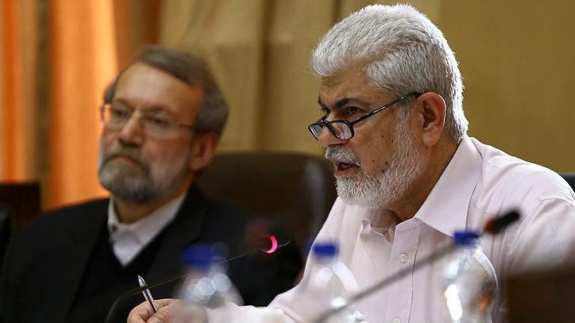 حسینعلی شهریاری نماینده نماینده زاهدان در مجلس ایران در کنار علی لاریجانی رئیس مجلس