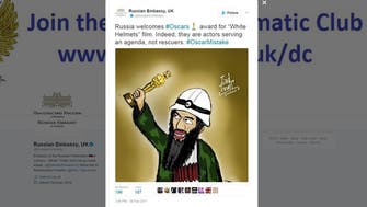UK Russian Embassy chides Syria’s White Helmets’ Oscar win with cartoon post