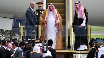 Saudi King Salman lands in Jakarta as part of month-long trip to Asia