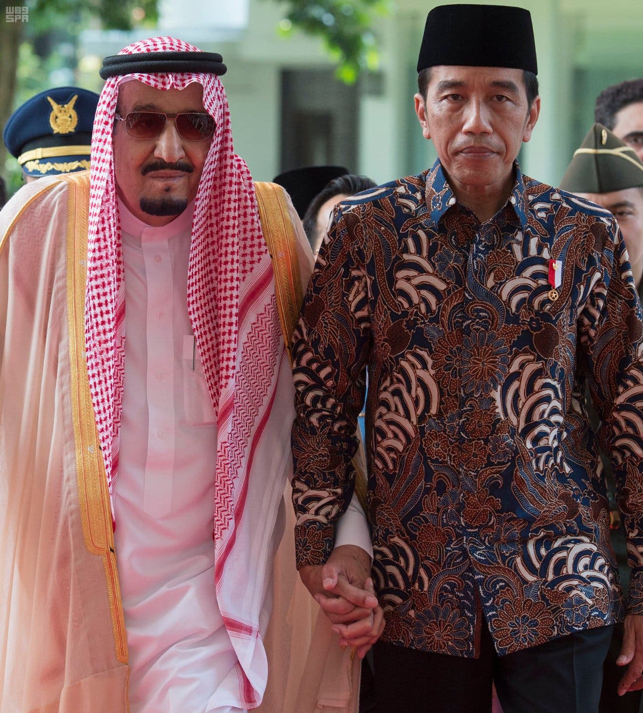 King Salman with Indonesian President. (SPA)