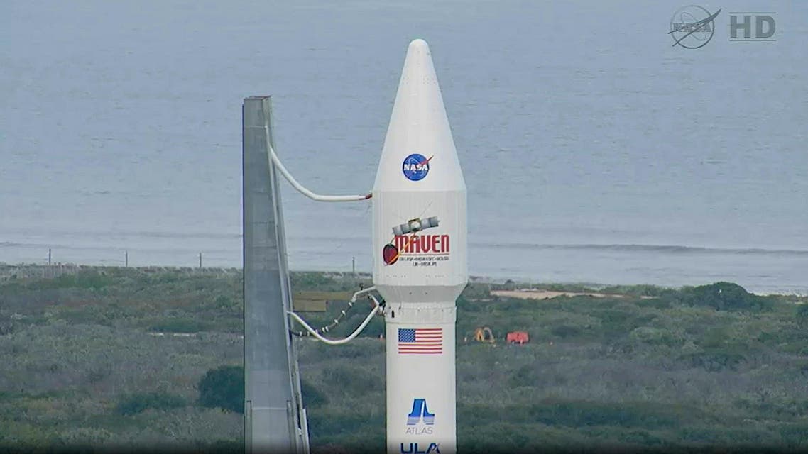 This NASA handout phto shows the United Launch Alliance Atlas V rocket with NASA’s Mars Atmosphere and Volatile Evolution MAVEN