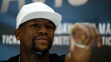 Floyd Mayweather Jr during the press conference (Reuters)