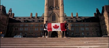 deen squad with the canadian flag at the end of the Cover Girl music clip. (Photo courtesy: Deen Squad)