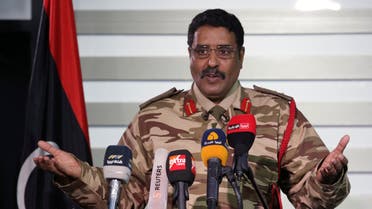 Spokesman of Libyan National Army (LNA) colonel Ahmed Al Masmary gestures during a news conference in Benghazi, Libya, March 3, 2017