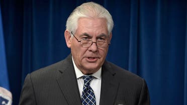 Secretary of State Rex Tillerson makes a statement on issues related to visas and travel, Monday, March 6, 2017, at the U.S. Customs and Border Protection office in Washington. (AP)