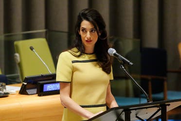 Amal Clooney called on Iraqi Prime Minister Haider al-Abadi to “send the letter to the Security Council requesting the investigation into ISIS crimes”. (AFP)