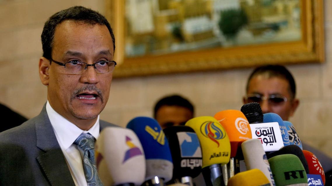 United Nations envoy for Yemen, Ismail Ould Cheikh Ahmed speaks to reporters upon his departure at Sanaa airport following a visit to Sanaa, Yemen November 7, 2016. REUTERS/