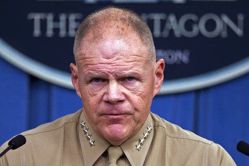 Marine Corps Commandant Gen. Robert Neller speaks during a news conference at the Pentagon, Friday, March 10, 2017. (AP)