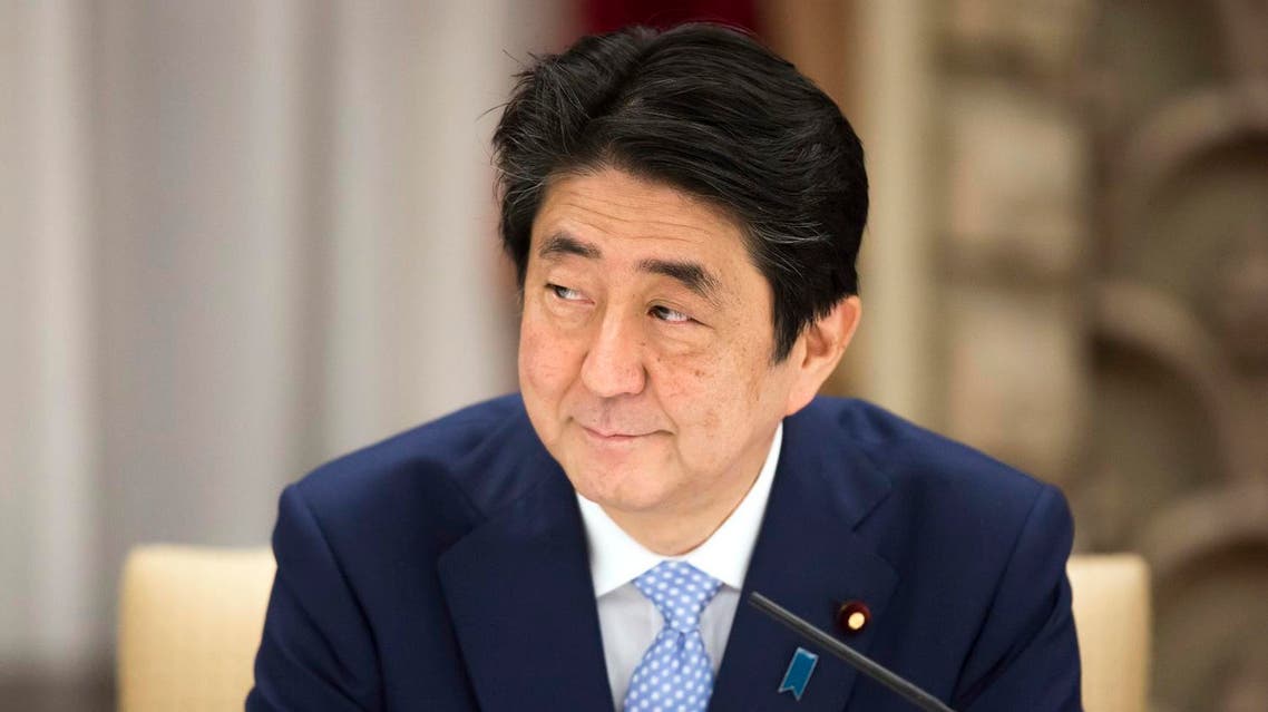 Japan's Prime Minister Shinzo Abe looks on during a banquet. (AFP)