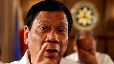 Philippine President Rodrigo Duterte talks to reporters after a news conference at the presidential palace in Philippines. (Reuters)