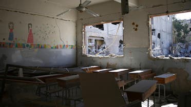 A damaged classroom is pictured after airstrikes in Syria. (File Photo: Reuters)