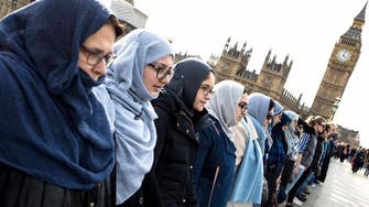 Muslim women form human chain across London’s Westminster Bridge