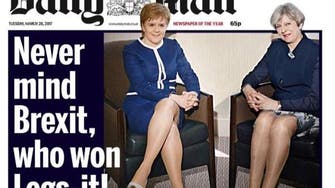 MPs accuse UK paper of ‘moronic sexism’ over ‘Legs-it’ front page