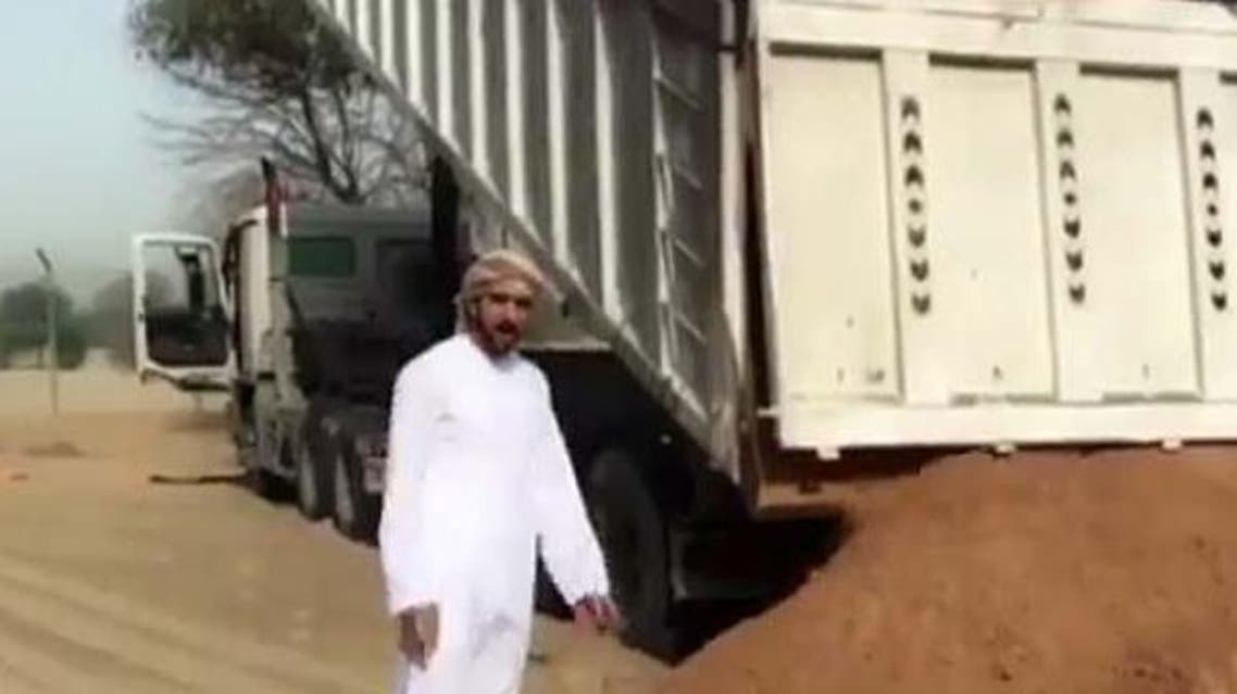 The video shows the Sheikh pulling out the heavy sand-filled vehicle with a cord attached to his black G-class Mercedes. (Instagram)