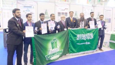 Five Saudi students who won awards for their innovate technologies in International Exhibition of Inventions in Geneva, Switzerland. — Courtesy photo