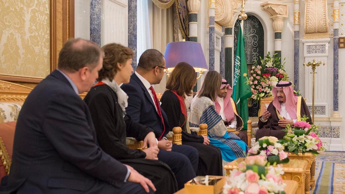 During the meeting, they reviewed relations of friendship between the two countries and different aspects of cooperation, particularly between the Shoura Council and the British Parliament. (AFP)