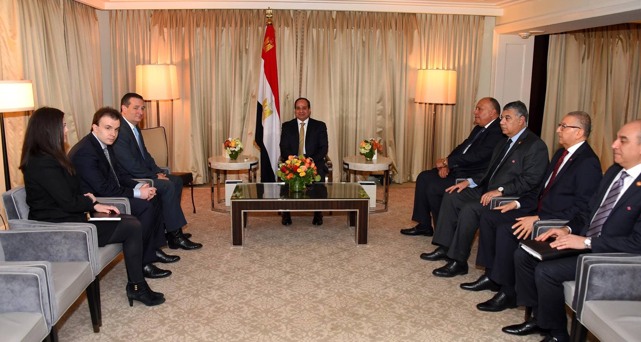 السيسي خلال لقائه مع السيناتور تيد كروز