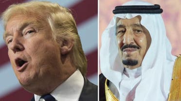 King Salman (R) and Donald Trump (L) spoke on Saturday (File Photos: SPA/ AFP)