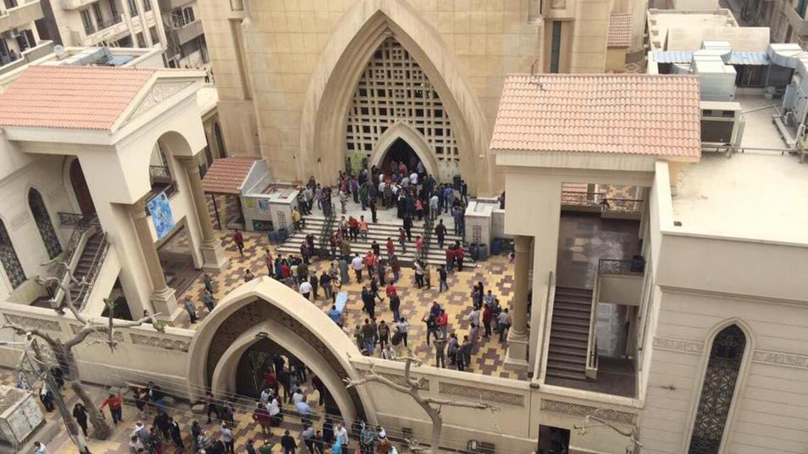 الصور الأولية لتفجير كنيسة طنطا شمال القاهرة