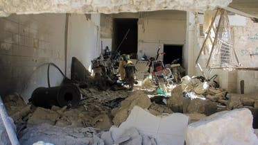 A picture taken on April 4, 2017 shows destruction at a hospital in Khan Sheikhun, an opposition-held town in the northwestern Syrian Idlib province, following a suspected toxic gas attack. (Omar haj kadour/AFP)