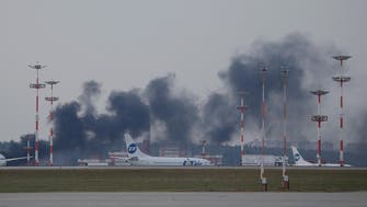 Smoke at Moscow airport caused by grass burning nearby