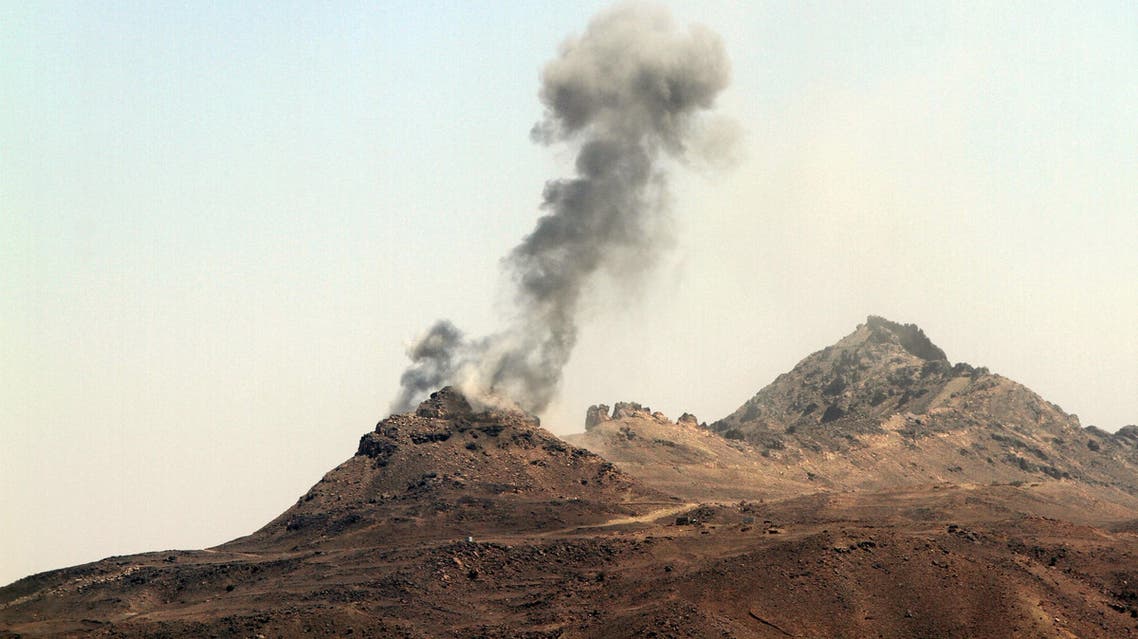 Smoke billows from military barracks in the Jabal al-Jumaima mountain following an air strike near Sanaa March 30, 2015. (Reuters