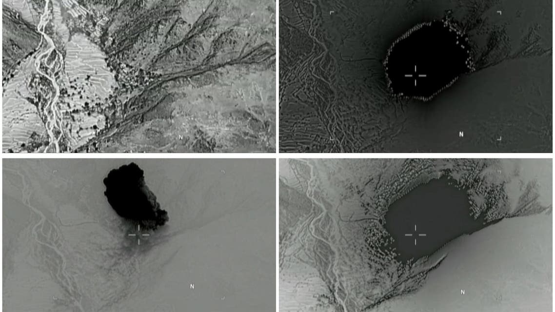 A combination of still images taken from a video released by the U.S. Department of Defense on April 14, 2017 shows (clockwise) the explosion of a MOAB, or "mother of all bombs", when it struck the Achin district of the eastern province of Nangarhar, Afghanistan, bordering Pakistan where U.S. officials said a network of tunnels and caves was being used by militants linked to ISIS. (Reuters)