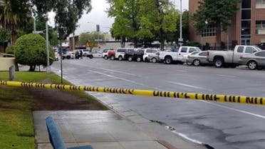 A road is blocked by police tape after a multiple victim shooting incident in downtown Fresno, California, U.S. April 18, 2017. Fresno County. (Reuters)