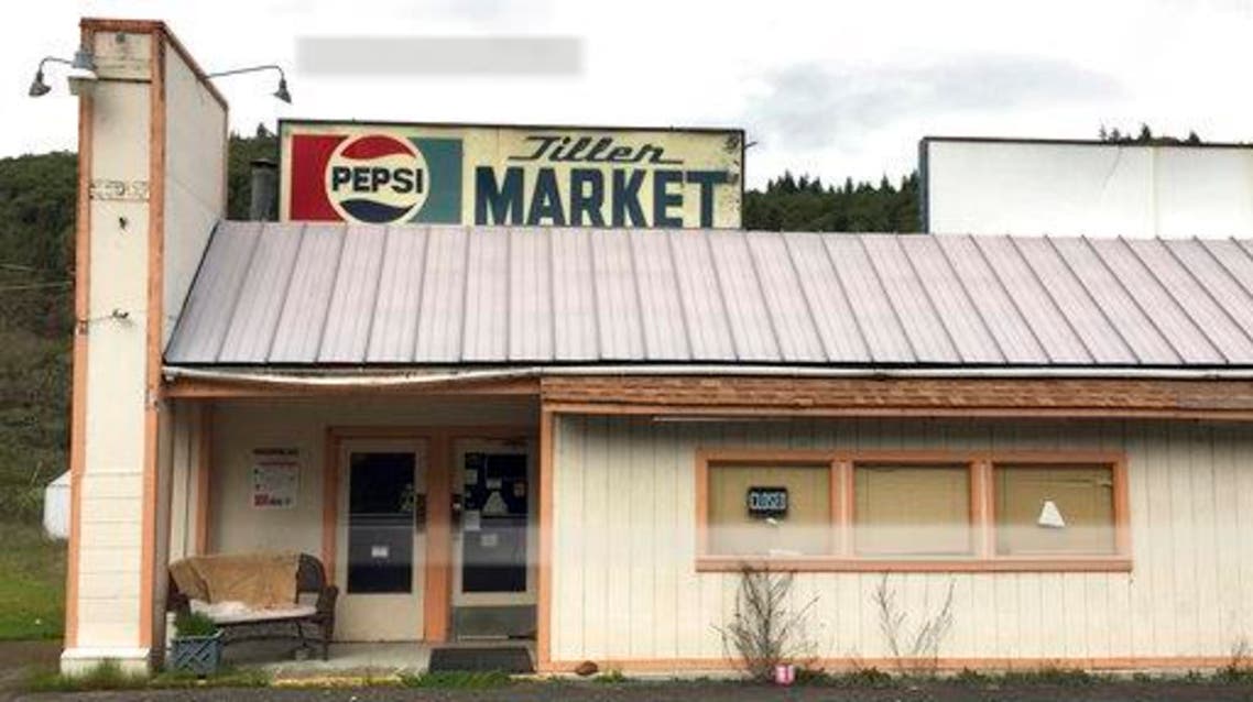 The Tiller Market stands abandoned in downtown Tiller, Oregon. (AP)
