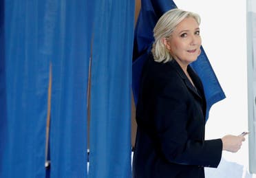 Marine Le Pen, French National Front (FN) political party leader and candidate for French 2017 presidential election, leaves a polling booth as she votes in the first round of 2017 French presidential election at a polling station in Henin-Beaumont. (Reuters)