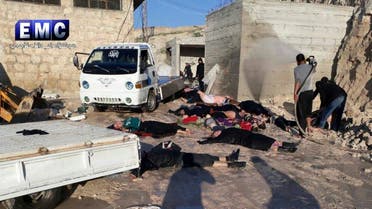 Photo shows victims of a suspected chemical attack in the town of Khan Sheikhoun on April 4, 2017. (Edlib Media Center, via AP) 