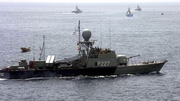 Iran's armed forces vessels take part in a naval parade at the conclusion of the maneuvers, in the Gulf . (File photo, AP)