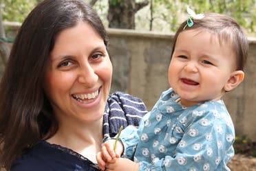 An undated handout image released by the Free Nazanin campaign in London on June 10, 2016 shows Nazanin Zaghari-Ratcliffe (L) posing for a photograph with her daughter Gabriella. AFP