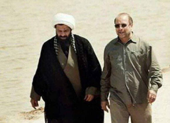 حسن كرد ميهن مع مع مرشح الرئاسة الايرانية وعمدة طهران الجنرال محمد باقر قاليباف
