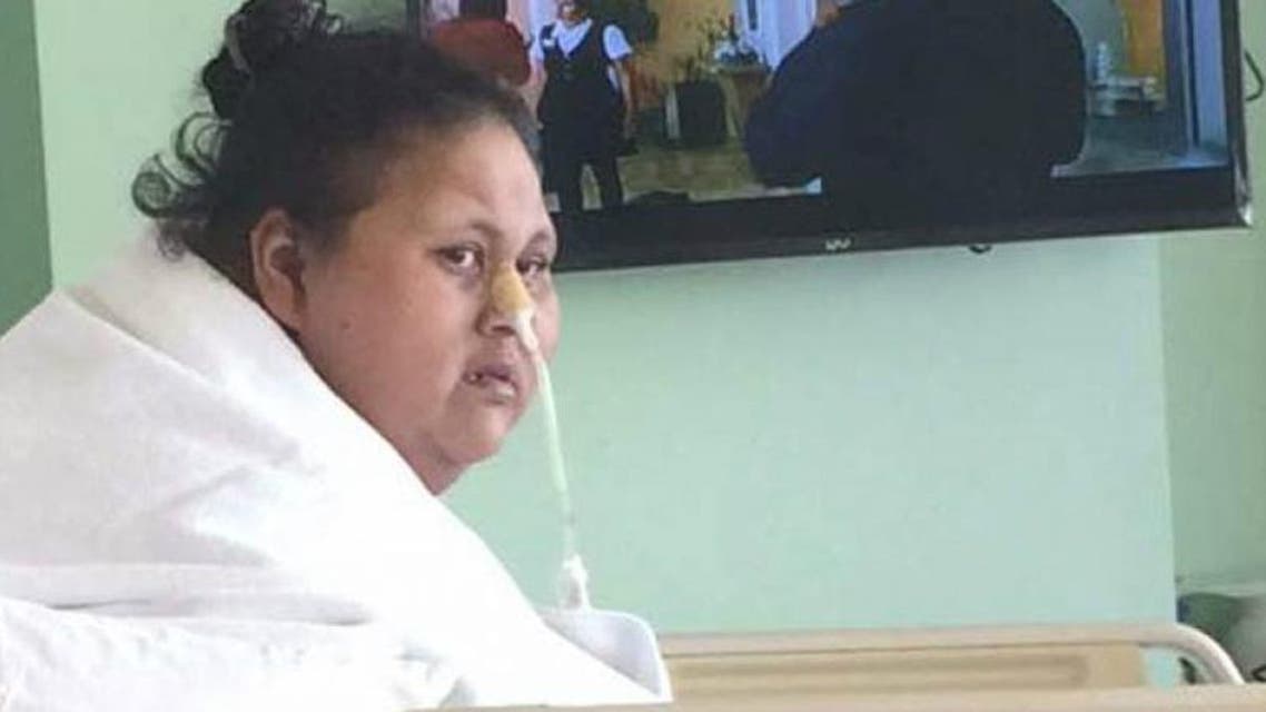 Eman, who weighed 500kg before undergoing surgery in India last February, reportedly cannot swallow and is being fed through a tube. (Supplied)