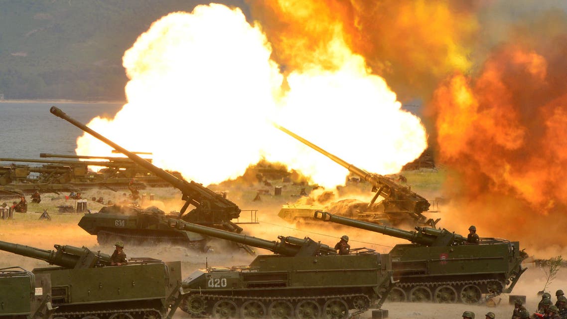 A North Korean military drill marking the 85th anniversary of the establishment of the Korean People's Army (KPA) is seen in this handout photo made available April 26, 2017. (Reuters)