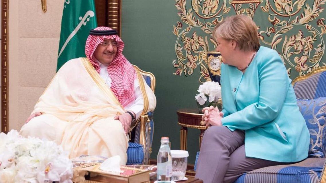 ولي العهد السعودي الأمير محمد بن نايف والمستشارة الألمانية أنجيلا ميركل