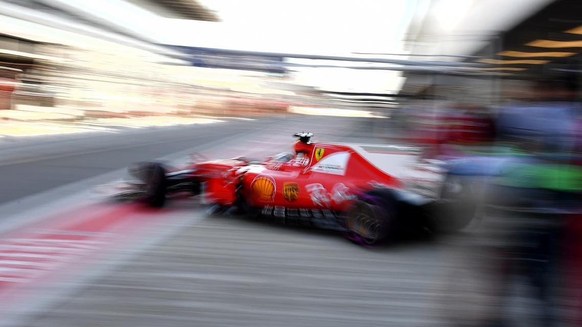 Ferrari's German driver Sebastian Vettel leaves the pits during the second practice session of the Formula One Russian Grand Prix at the Sochi Autodrom circuit in Sochi on April 28, 2017. AFP