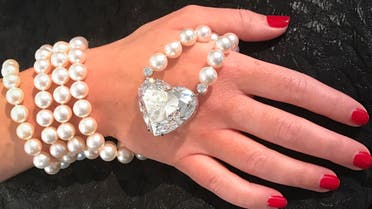 a 92-carat D color "flawless" heart-shaped diamond pendant. (AFP)