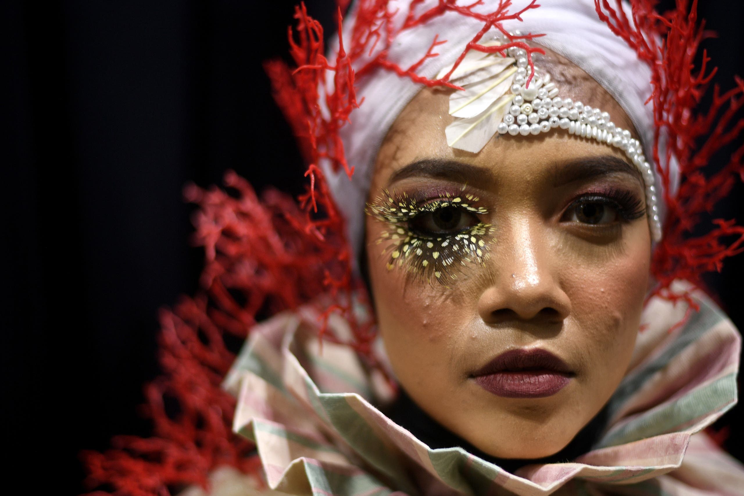  A model at the Malaysian Heritage Make Up Show in Kuala Lumpur on May 6, 2017. (AFP)