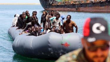 Illegal migrants, who were rescued by the Libyan coastguard in the Mediterranean Sea off the Libyan coast, arrive at the naval base in the capital Tripoli on May 6, 2017. AFP