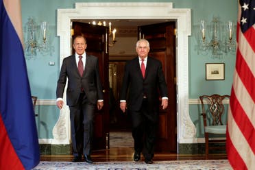 US Secretary of State Rex Tillerson (R) walks with Russian Foreign Minister Sergey Lavrov before their meeting at the State Department in Washington, US. (Reuters)