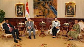 Egypt’s first lady appears for the 1st time in a presidential meeting