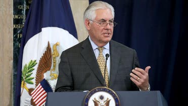 WASHINGTON, DC - MAY 05: U.S. Secretary of State Rex Tillerson delivers remarks during the American Foreign Service Association Memorial Plaque ceremony on Foreign Affairs Day at the department headquarters in the Harry S. Truman building May 5, 2017 in Washington, DC. Tillerson delivered remarks during the ceremony at the plaque, which bears the names of "those who made the ultimate sacrifice while serving our country around the world." Chip Somodevilla/Getty Images/AFP