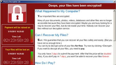 A screenshot shows a WannaCry ransomware demand, provided by cyber security firm Symantec, in Mountain View, California, U.S. May 15, 2017. (Reuters)